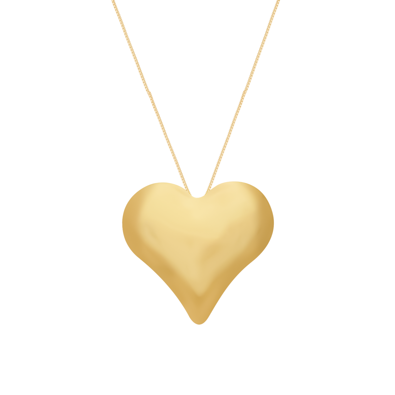 Colar Dourado de Coração Liso Flore