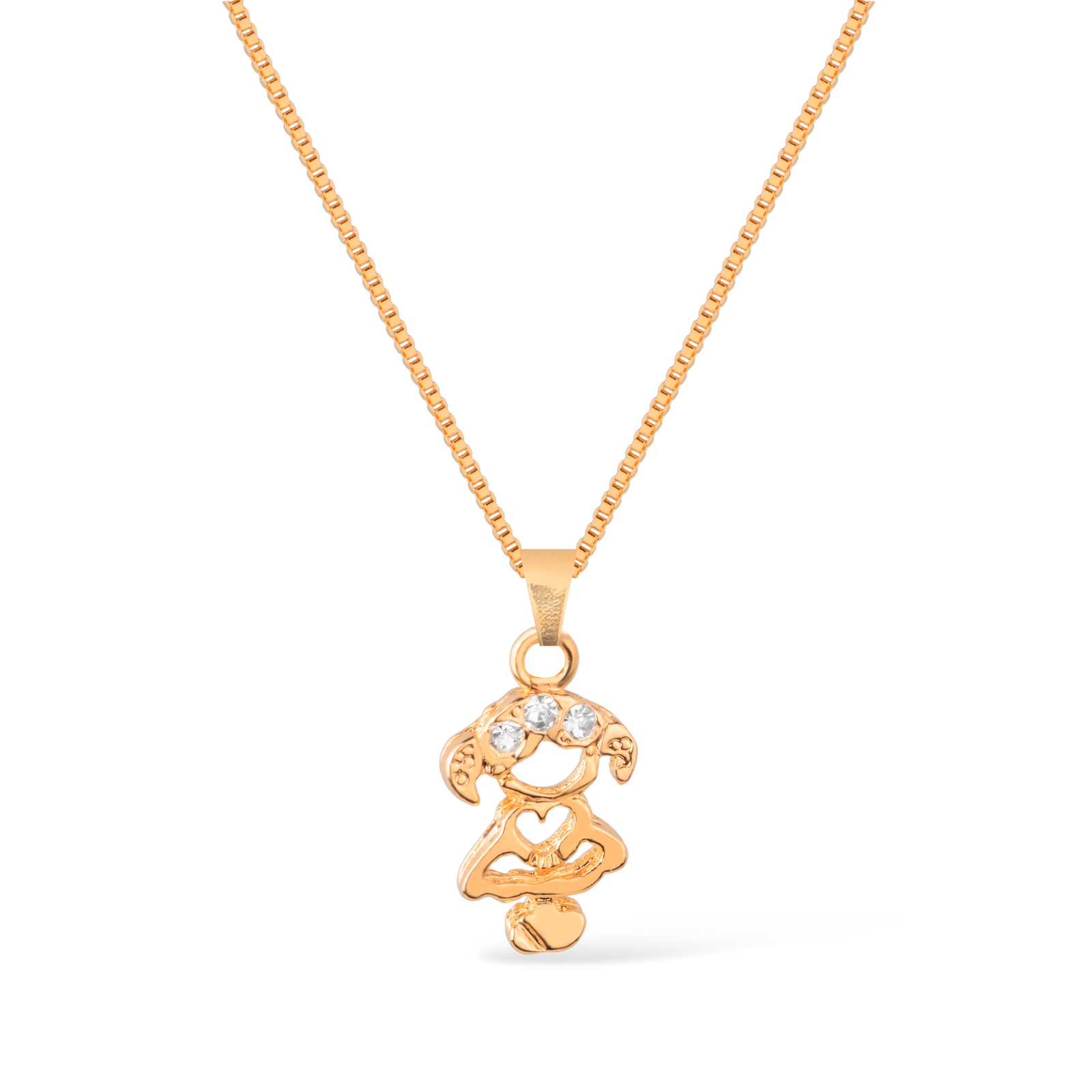 Colar Dourado Filha com Zircônia Flore