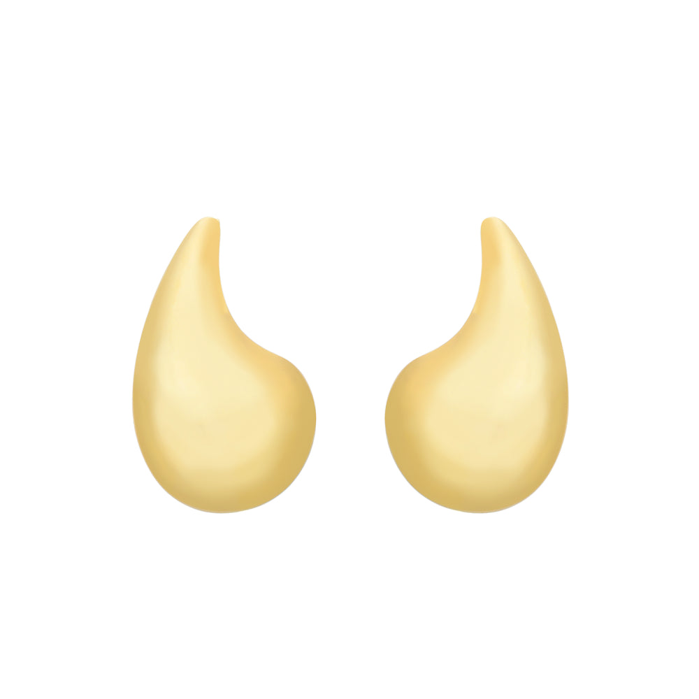 Brinco Dourado Gota Curvada Grande