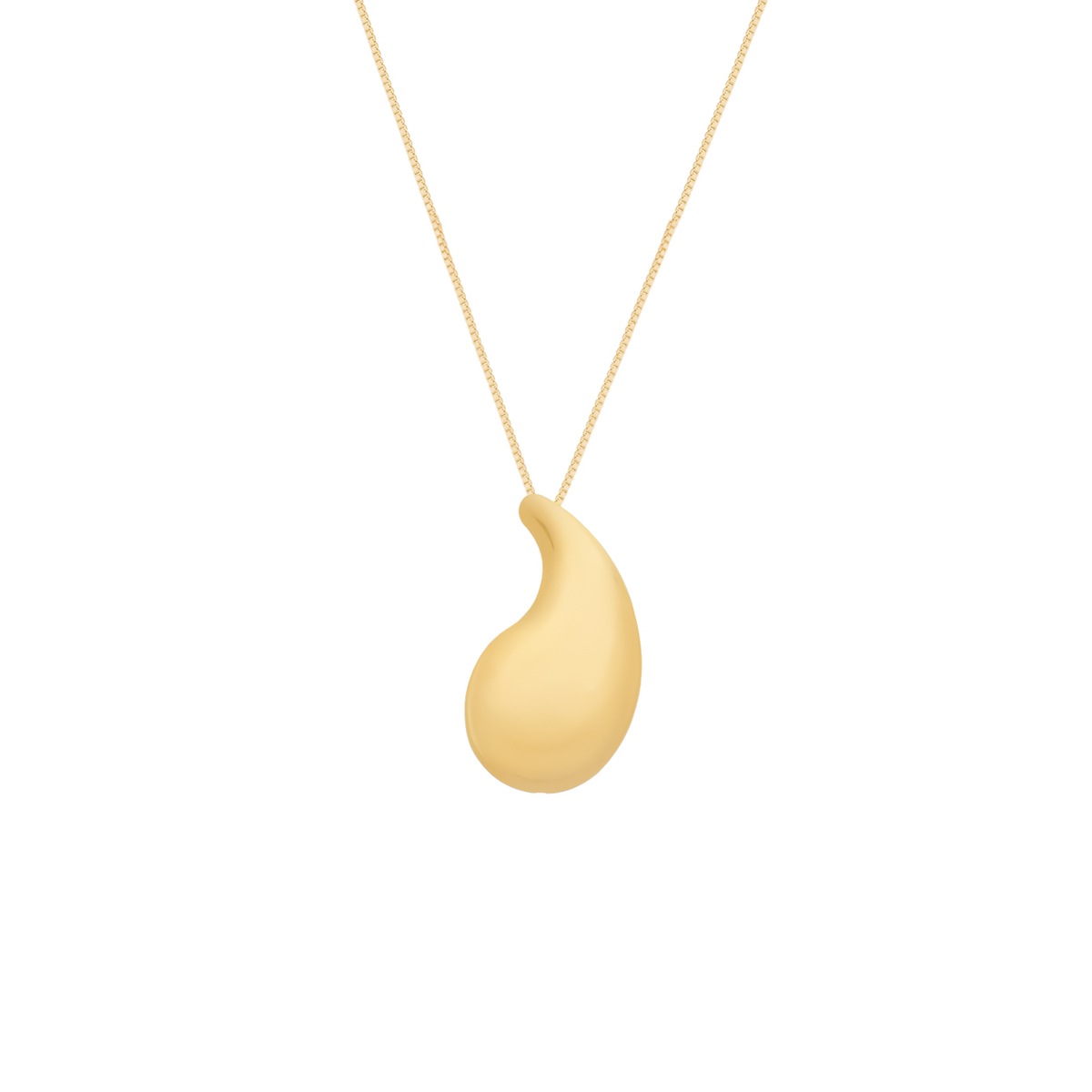 Colar Dourado de Gota Curvada Flore