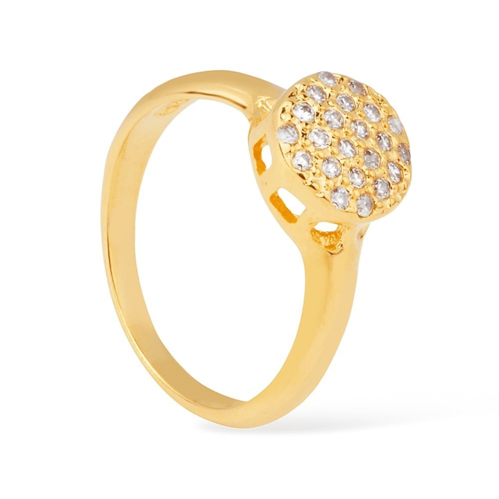 Anel Dourado Chuveirinho Cravejado de Zircônia Flore