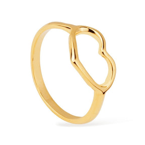 Anel Dourado de Coração Flore