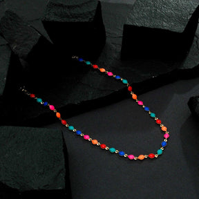 Chocker Dourada Colorida com Extensor Flore