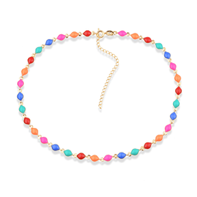 Chocker Dourada Colorida com Extensor Flore