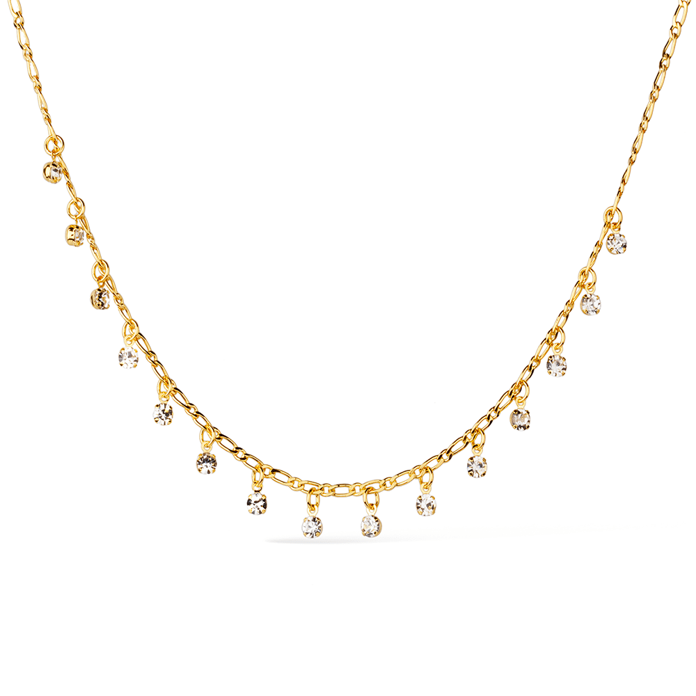 Chocker Dourada Pontos de Luz com Extensor Flore