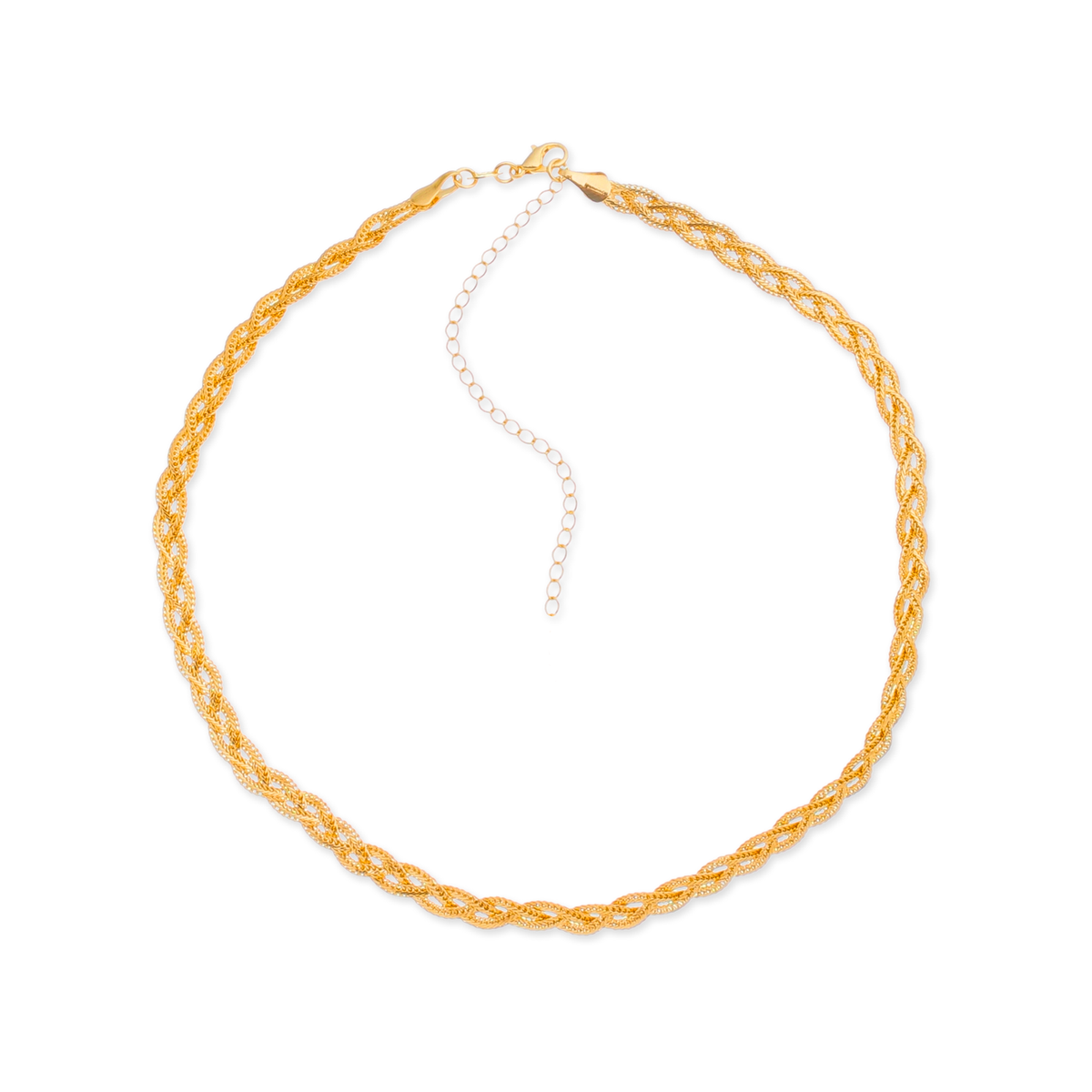Colar Dourado Chocker Trançada Flore