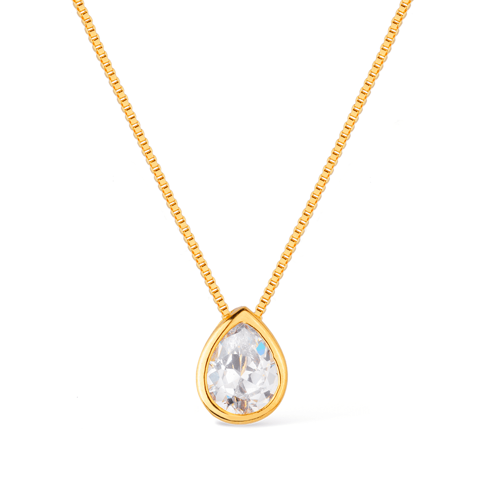 Colar Dourado de Gota em  Flore