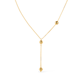Colar Dourado de Gravatinha com Pérolas Douradas Flore