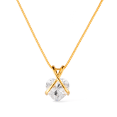 Colar Dourado de Zircônia em Formato de Coração Flore