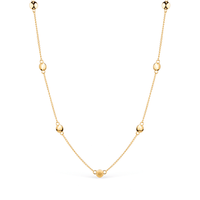 Colar Dourado Esferas 90cm Flore