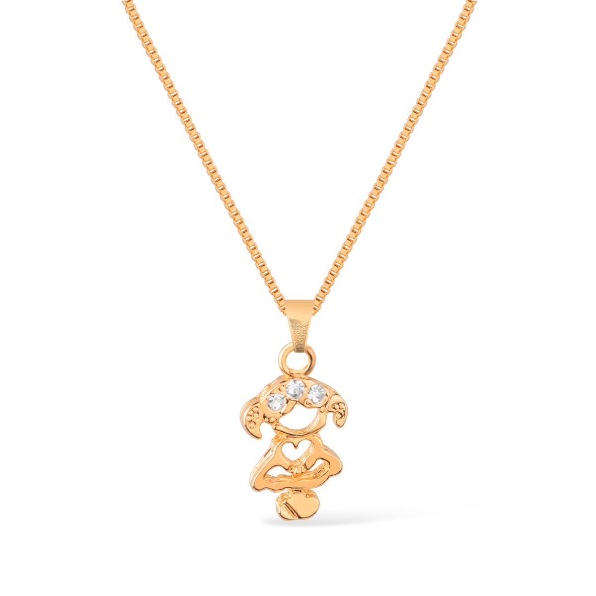 Colar Dourado Filha com Zircônia Flore