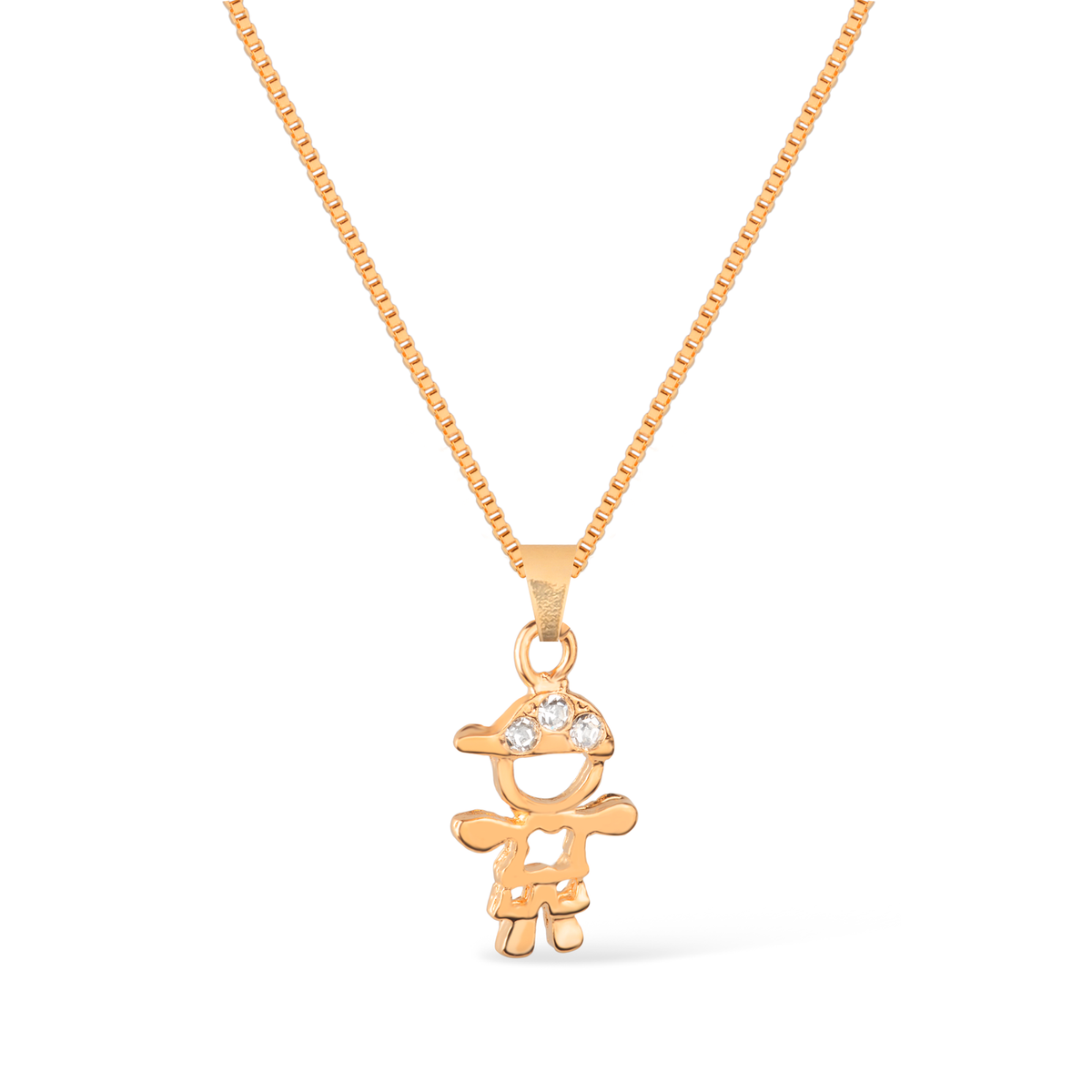 Colar Dourado Filho com Zircônia Flore