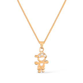 Colar Dourado Filho com Zircônia Flore