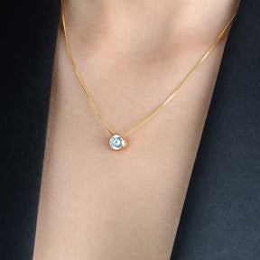 Colar Dourado Zircônia Ponto de Luz Flore