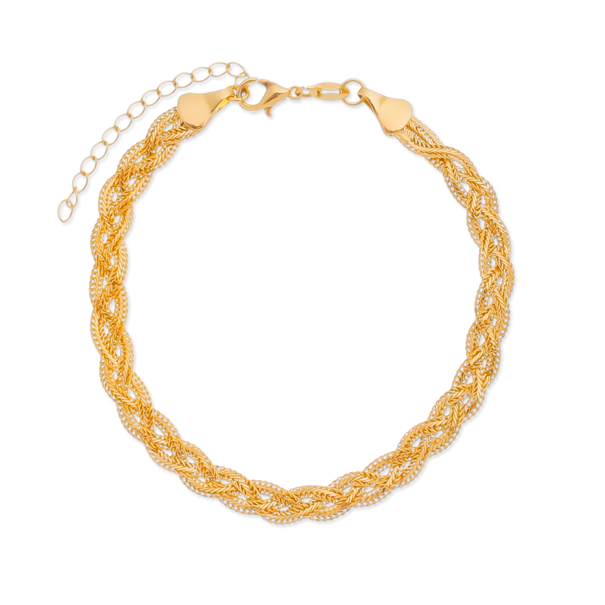 Pulseira Dourada Trançada Flore